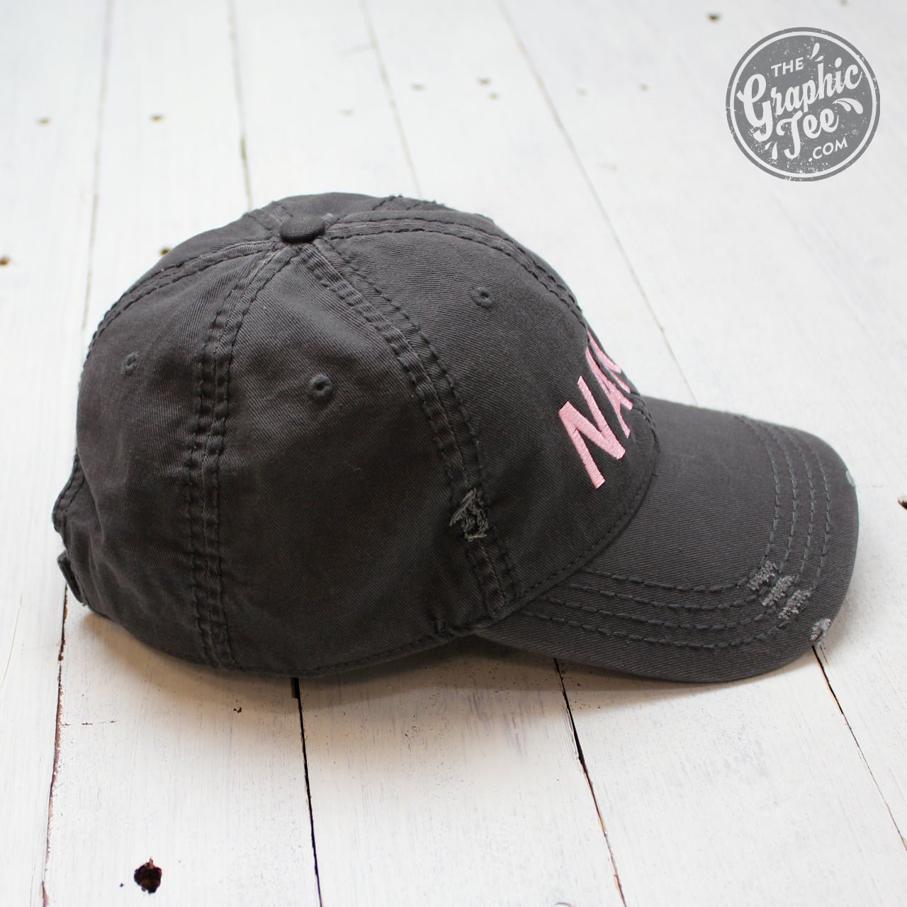 Nana - Charcoal Distressed Canvas Hat - The Graphic Tee