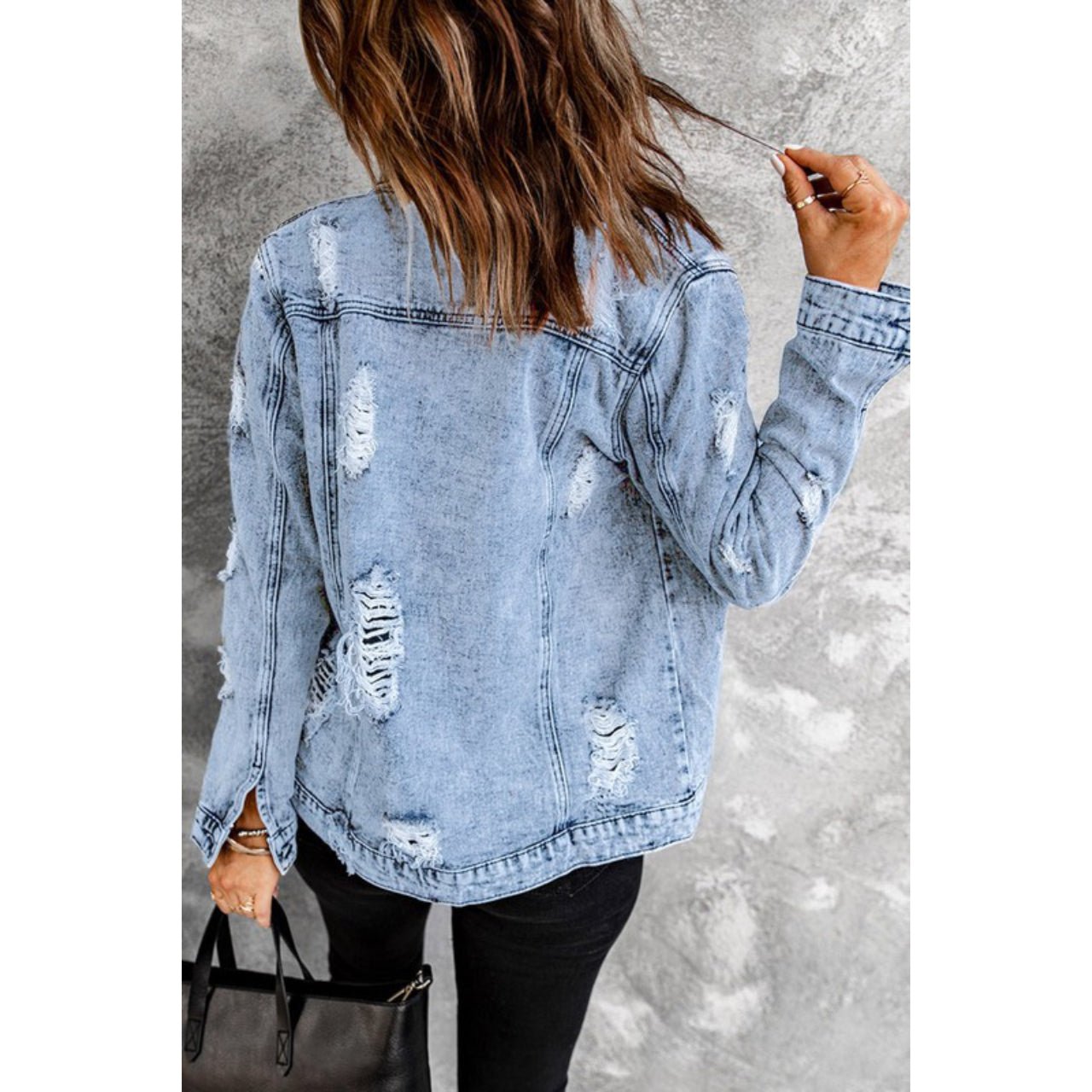 Naquia Acid Wash Denim Jacket - The Graphic Tee