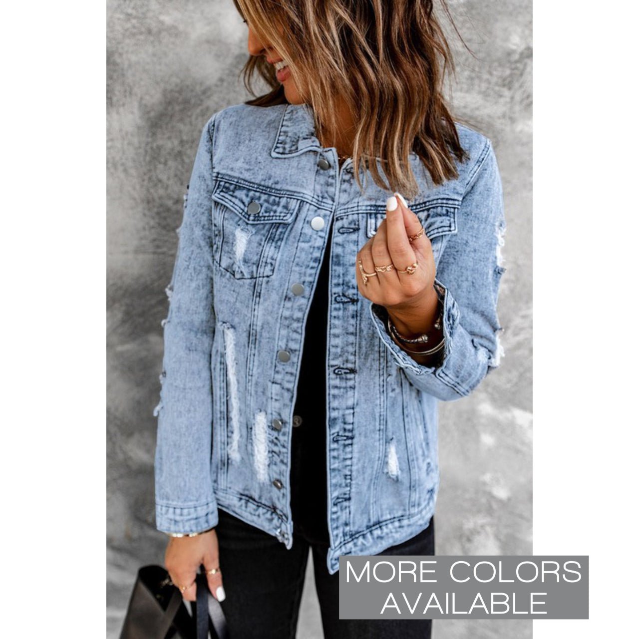 Naquia Acid Wash Denim Jacket - The Graphic Tee