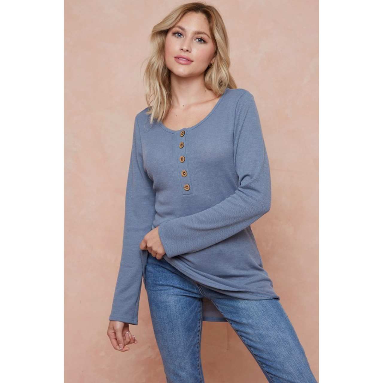 Natalia Button Down Thermo Top - The Graphic Tee