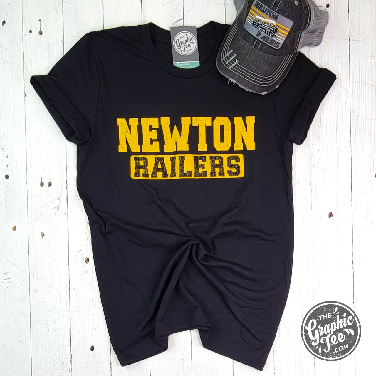 Newton Railers Black Short Sleeve Adult Tee - The Graphic Tee