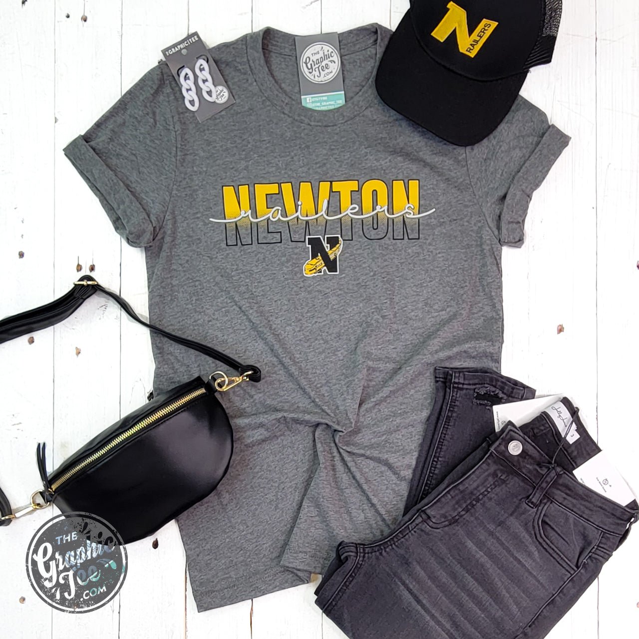 Newton Railers with Train Deep Heather Short Sleeve Unisex Tee - The Graphic Tee