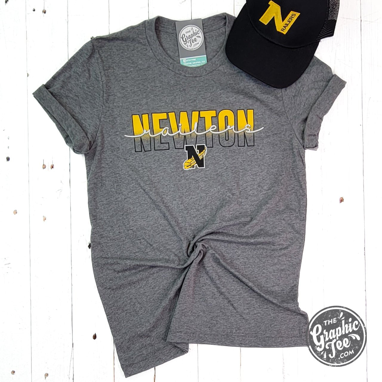 Newton Railers with Train Deep Heather Short Sleeve Unisex Tee - The Graphic Tee