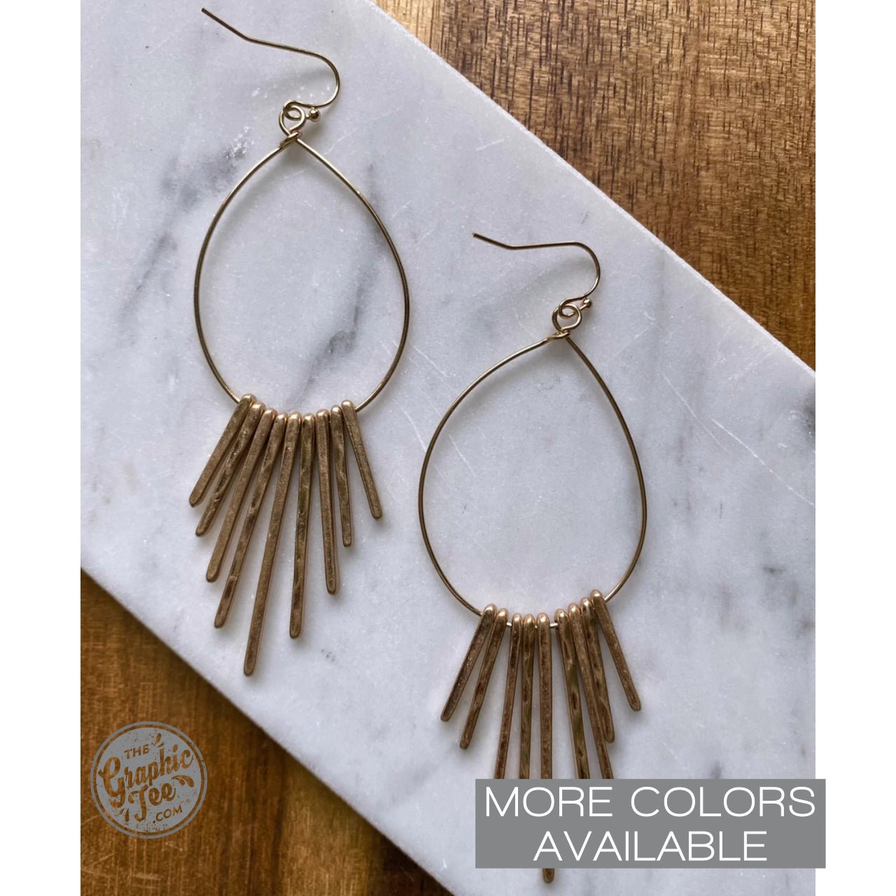 On The Fringe Teardrop Hoop Earrings - The Graphic Tee