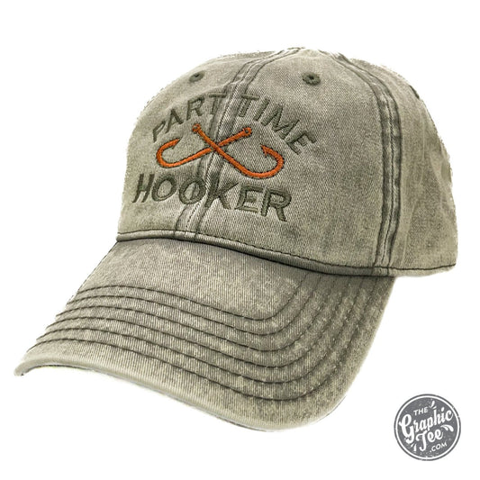 Part Time Hooker - Vintage Olive Cap - The Graphic Tee