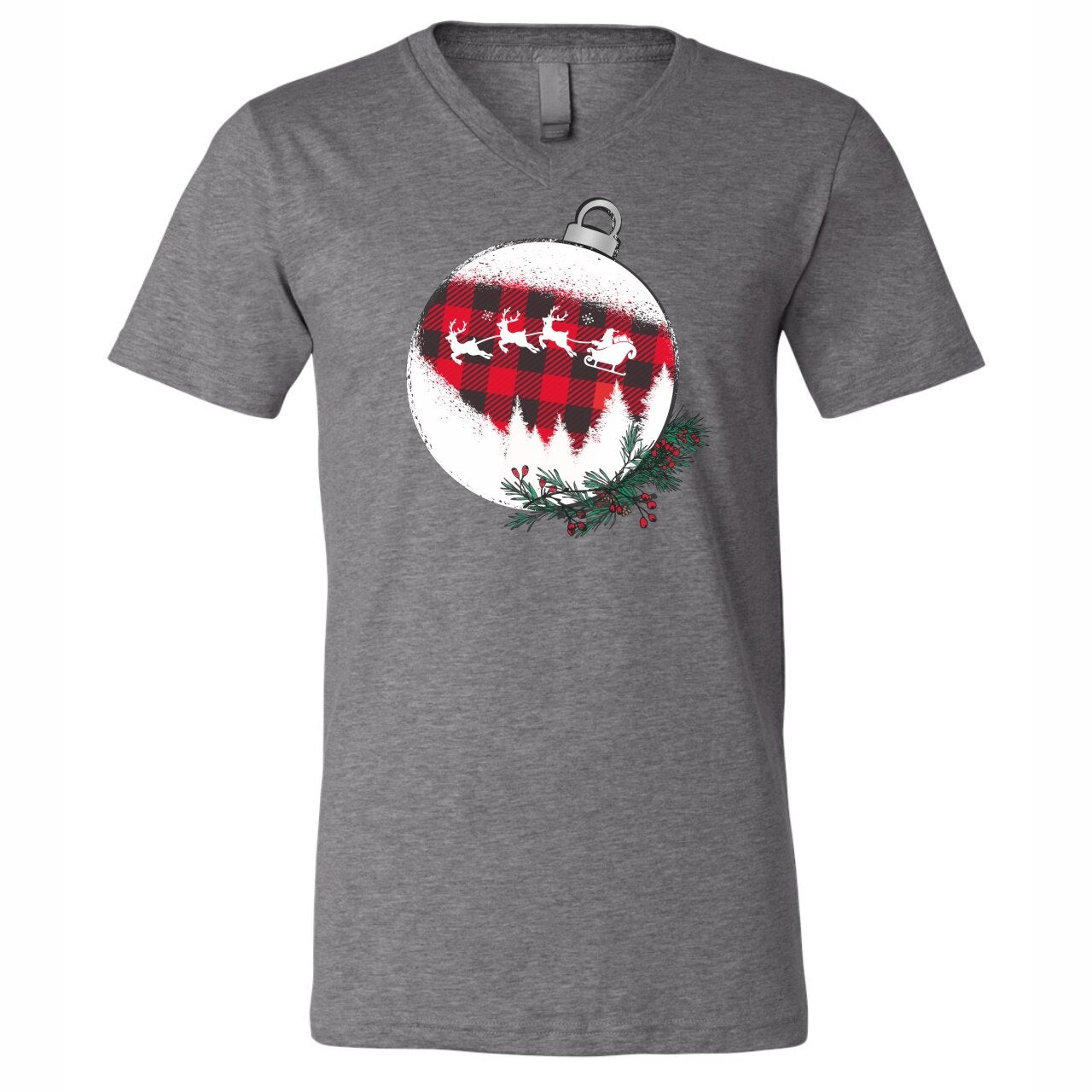 Plaid Ornament - V-Neck Tee - The Graphic Tee