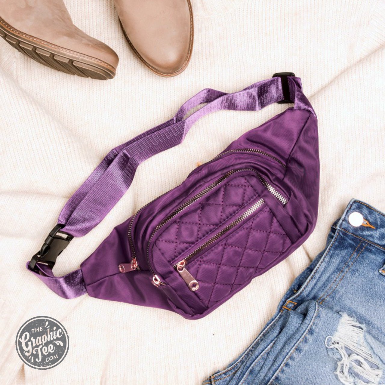 Quinn Quilted Belt Sling Bum Bag - The Graphic Tee