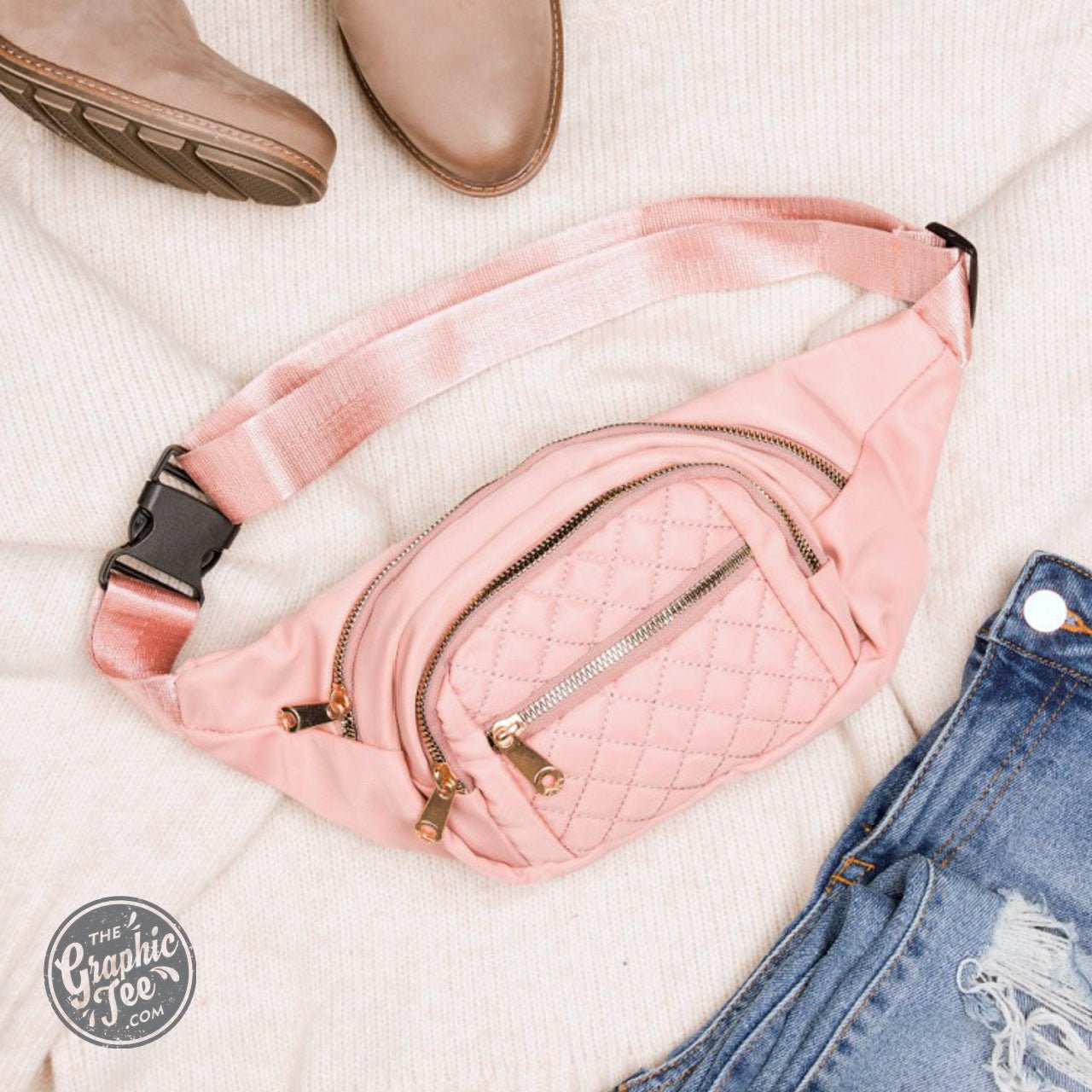 Quinn Quilted Belt Sling Bum Bag - The Graphic Tee