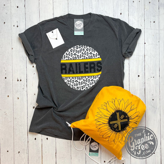 Railers Grey Leopard Circle Tee - The Graphic Tee