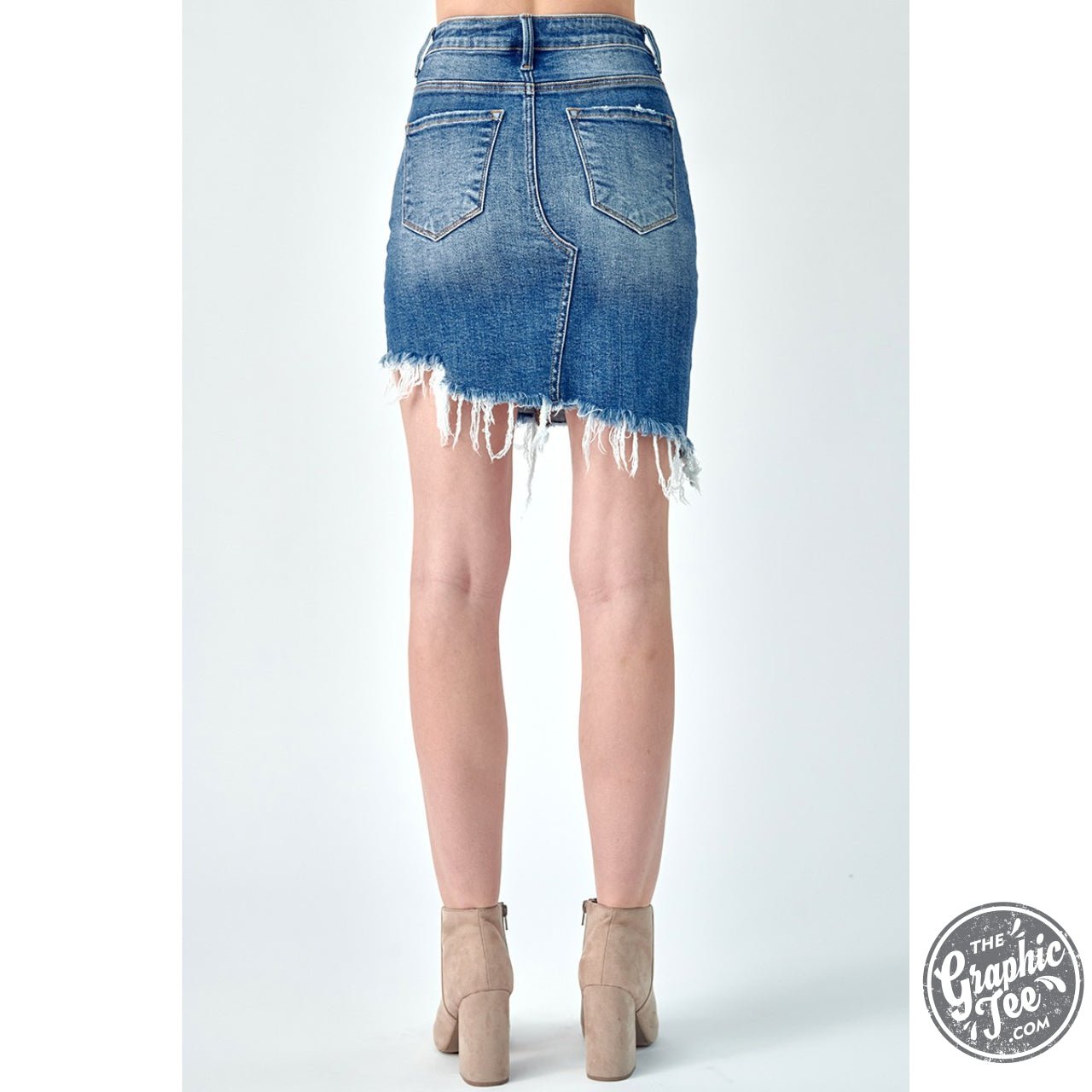 Reese Asymmetrical Denim Skirt - The Graphic Tee