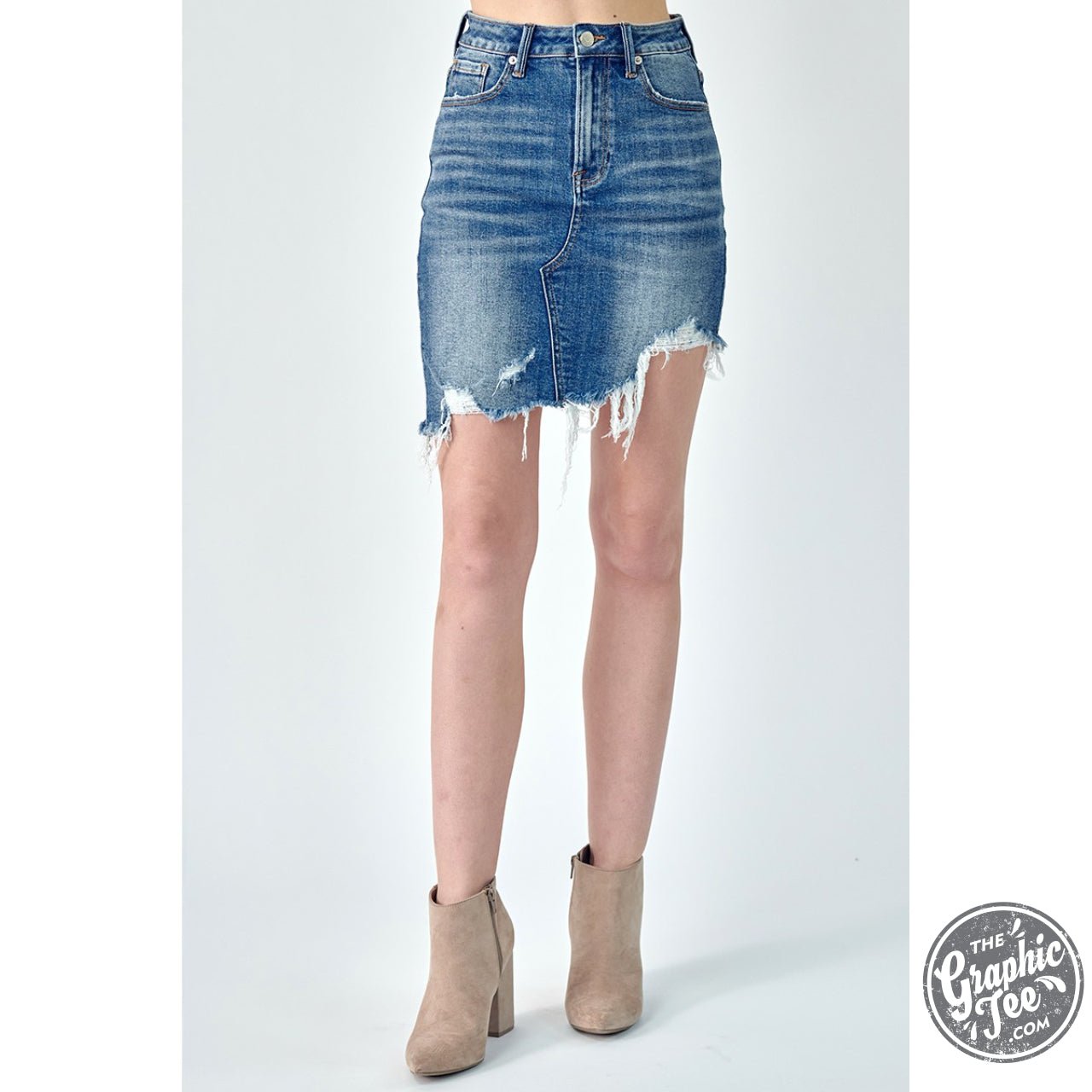 Reese Asymmetrical Denim Skirt - The Graphic Tee