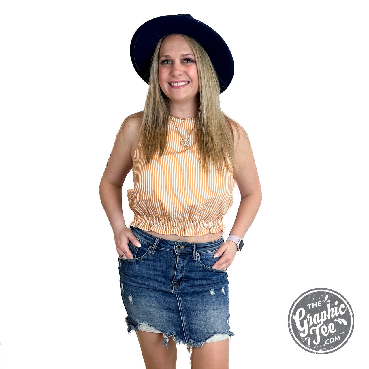 Rylin Risen Stretchy Denim Skirt - The Graphic Tee