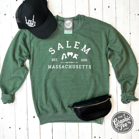 Salem Massachusetts Crewneck Sweatshirt - The Graphic Tee