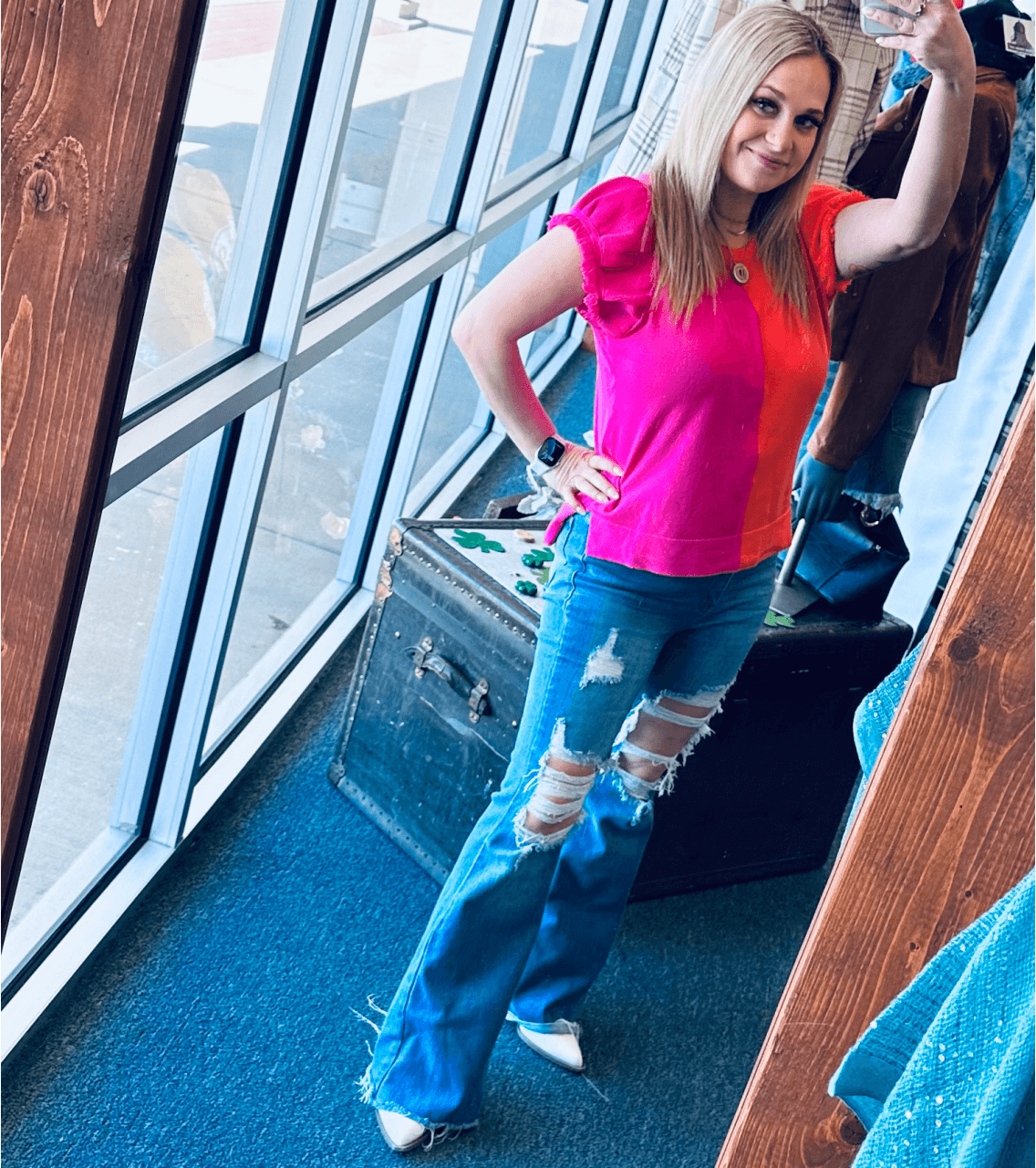 Sheena Color Block Short Sleeve Top - The Graphic Tee