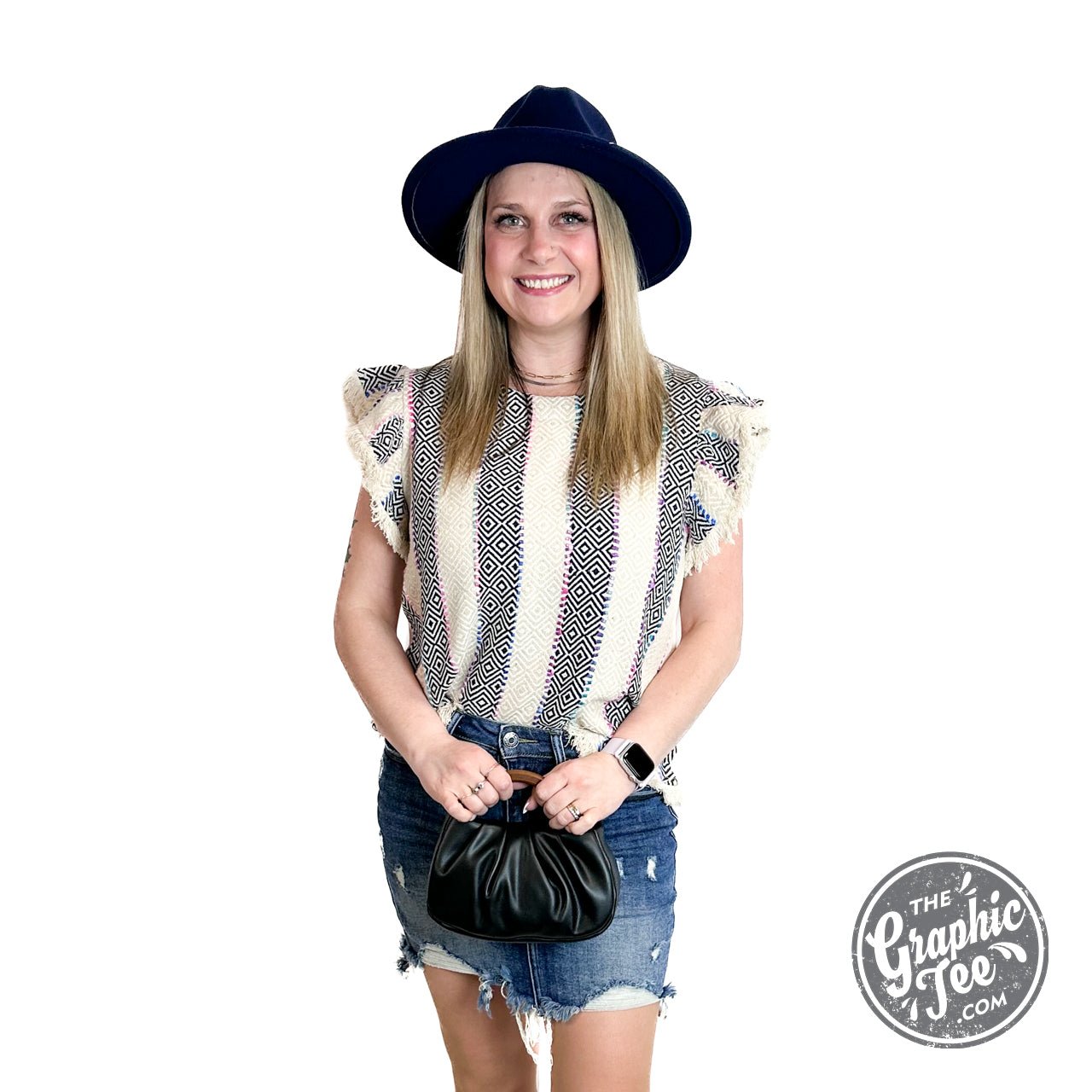 Shiloh Patterned Knit Top - The Graphic Tee