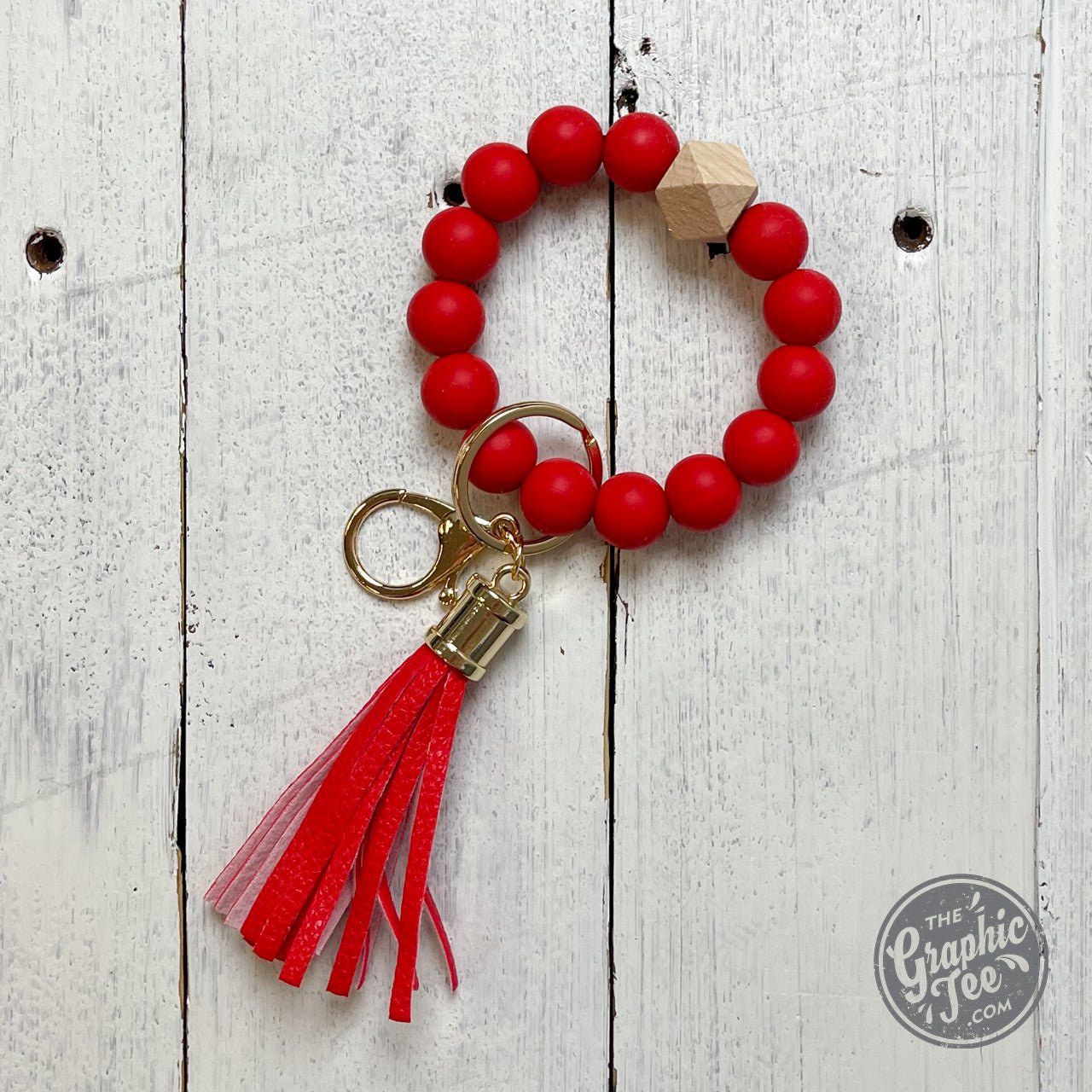 Silicone Beaded Wristlet Keychain - The Graphic Tee