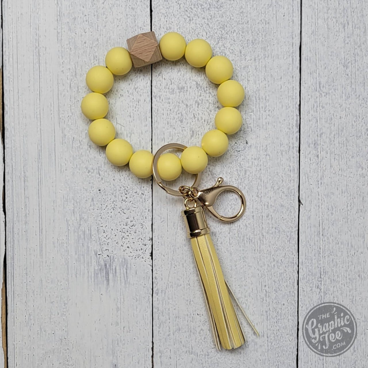 Silicone Beaded Wristlet Keychain - The Graphic Tee