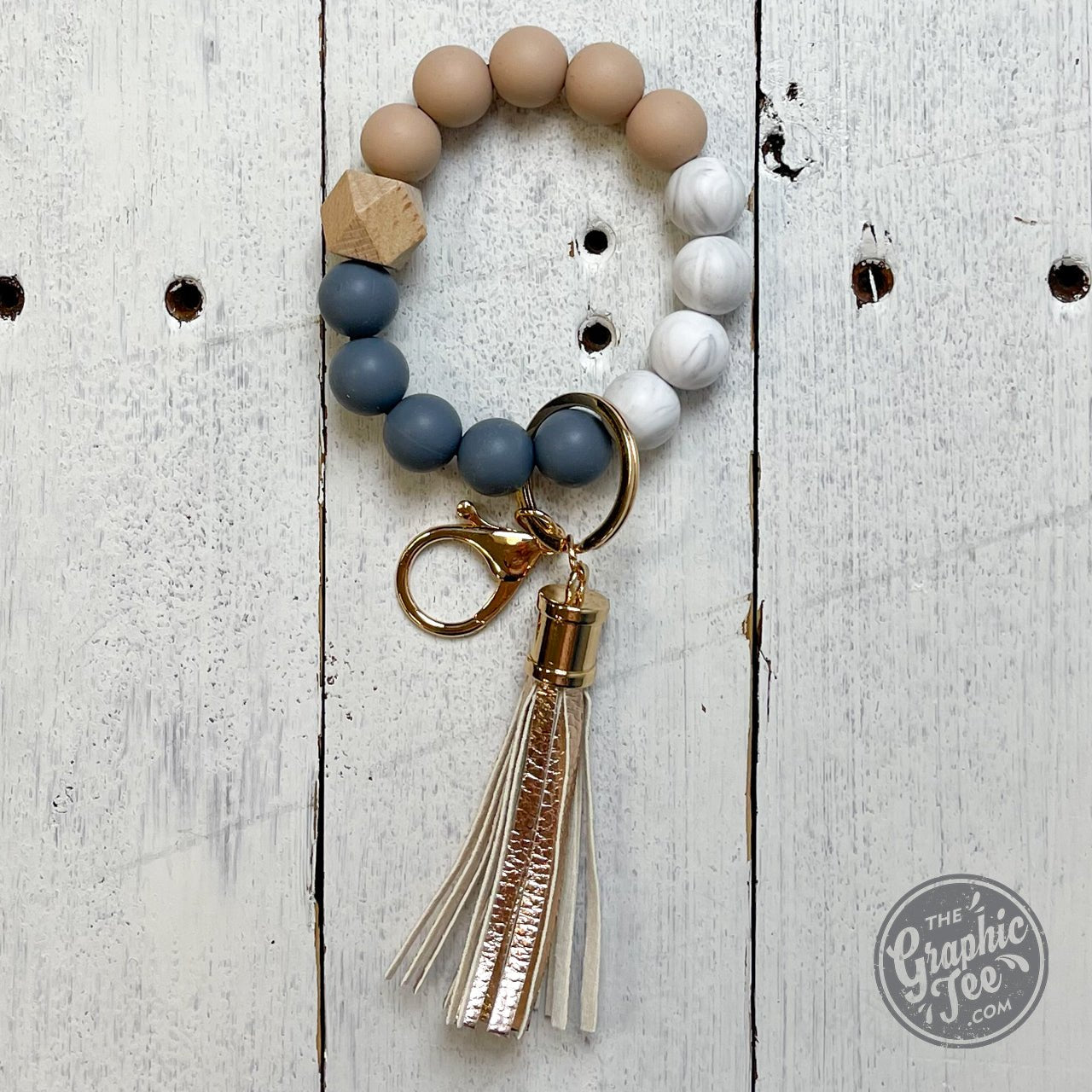 Silicone Beaded Wristlet Keychain - The Graphic Tee