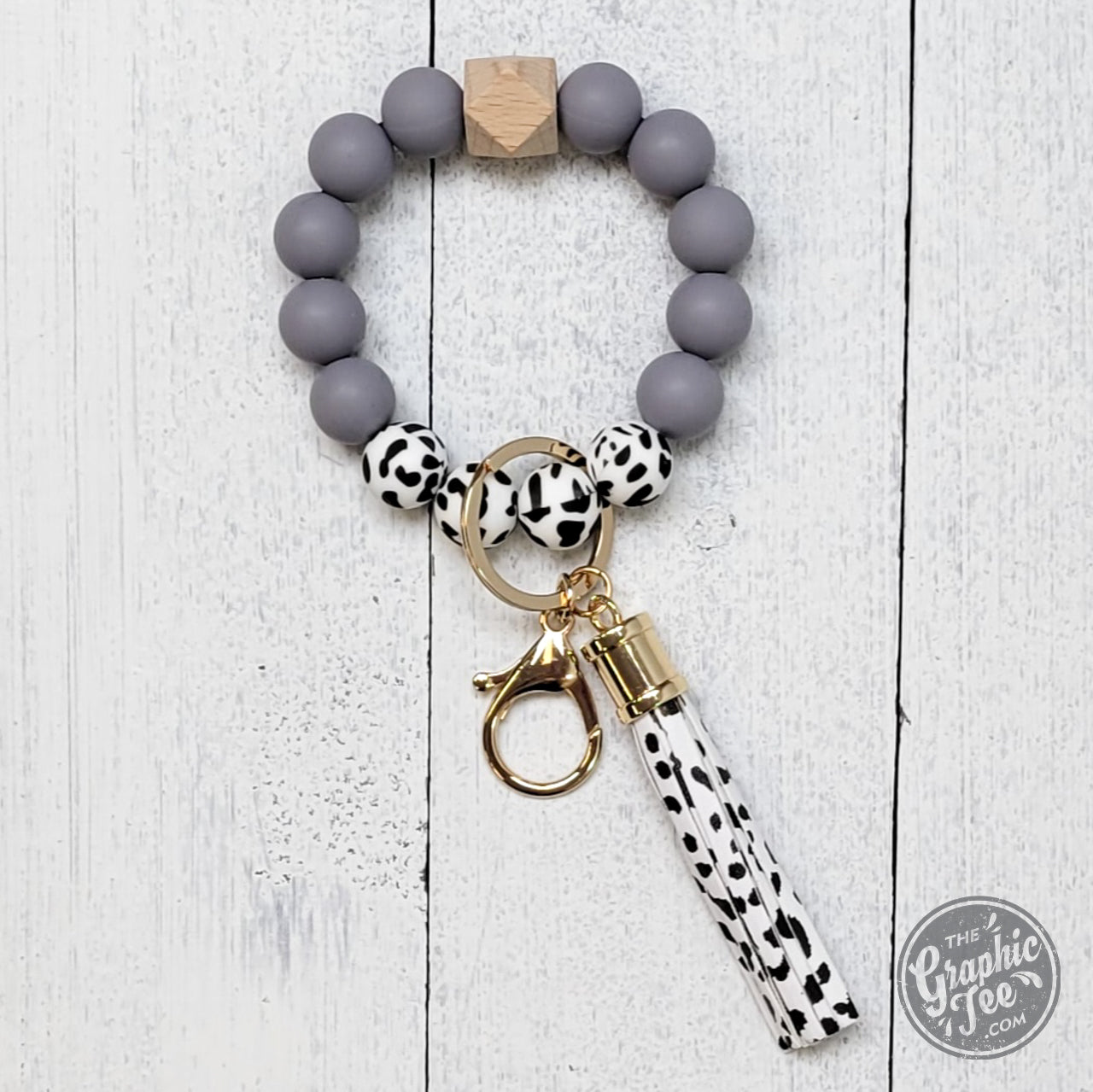 Silicone Beaded Wristlet Keychain - The Graphic Tee
