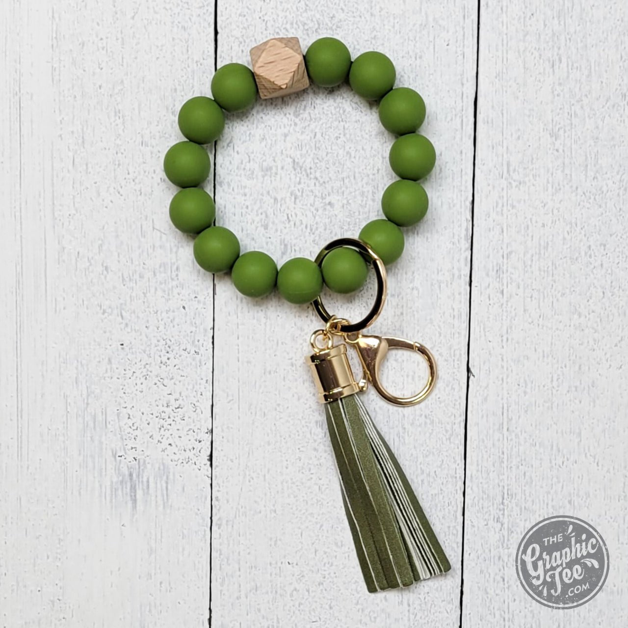 Silicone Beaded Wristlet Keychain - The Graphic Tee