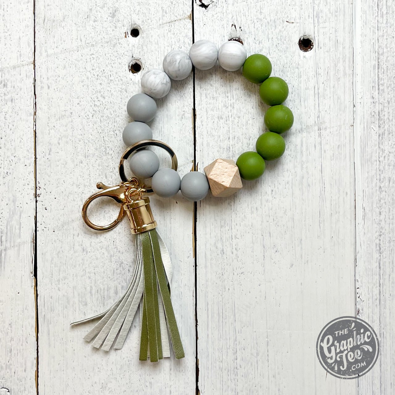 Silicone Beaded Wristlet Keychain - The Graphic Tee