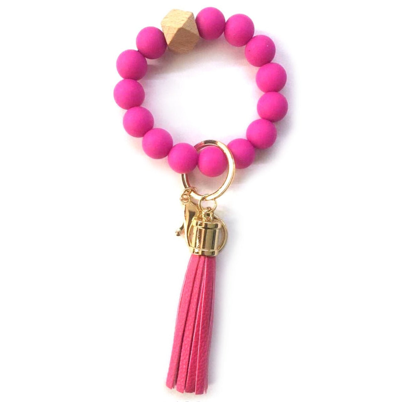 Silicone Beaded Wristlet Keychain - The Graphic Tee