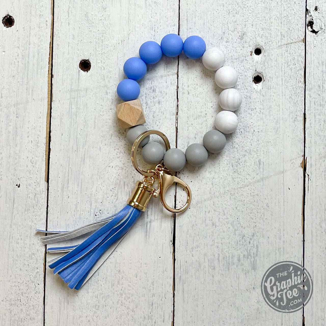 Silicone Beaded Wristlet Keychain - The Graphic Tee
