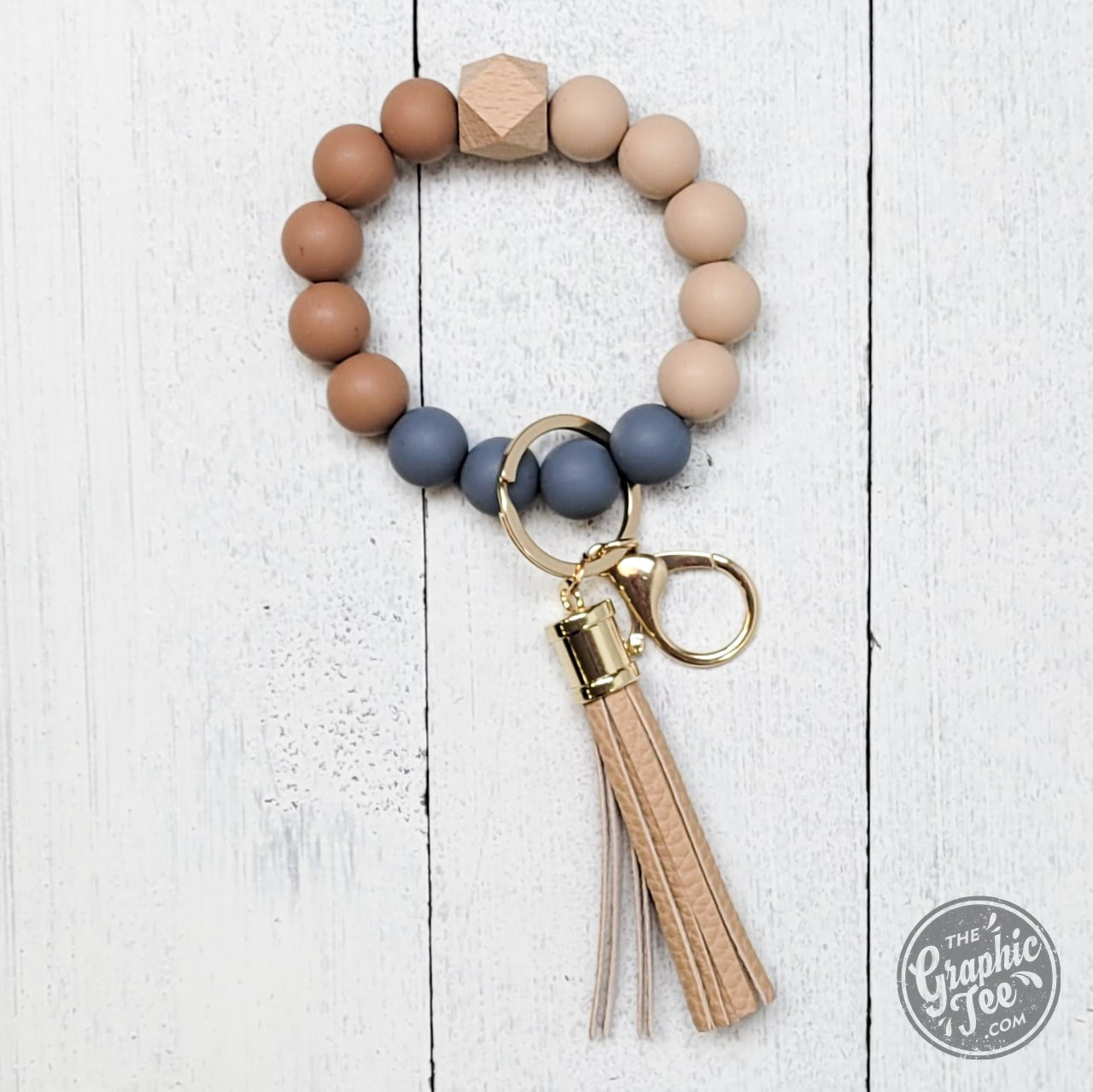 Silicone Beaded Wristlet Keychain - The Graphic Tee