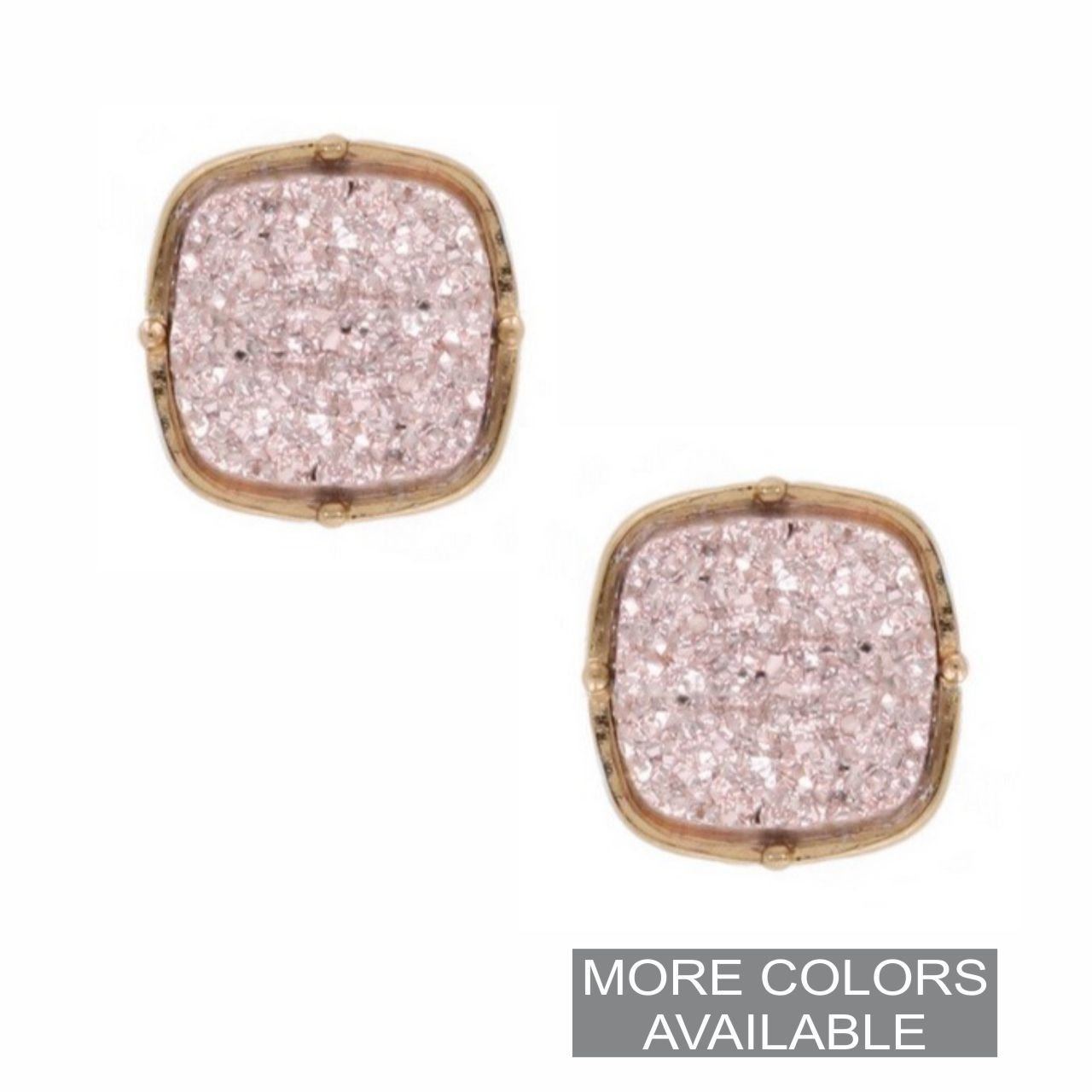 Square Druzy Stud Earrings - The Graphic Tee