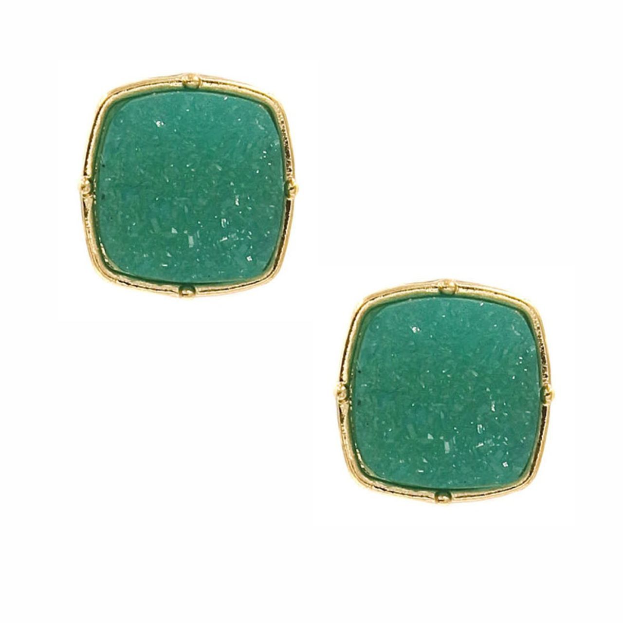 Square Druzy Stud Earrings - The Graphic Tee