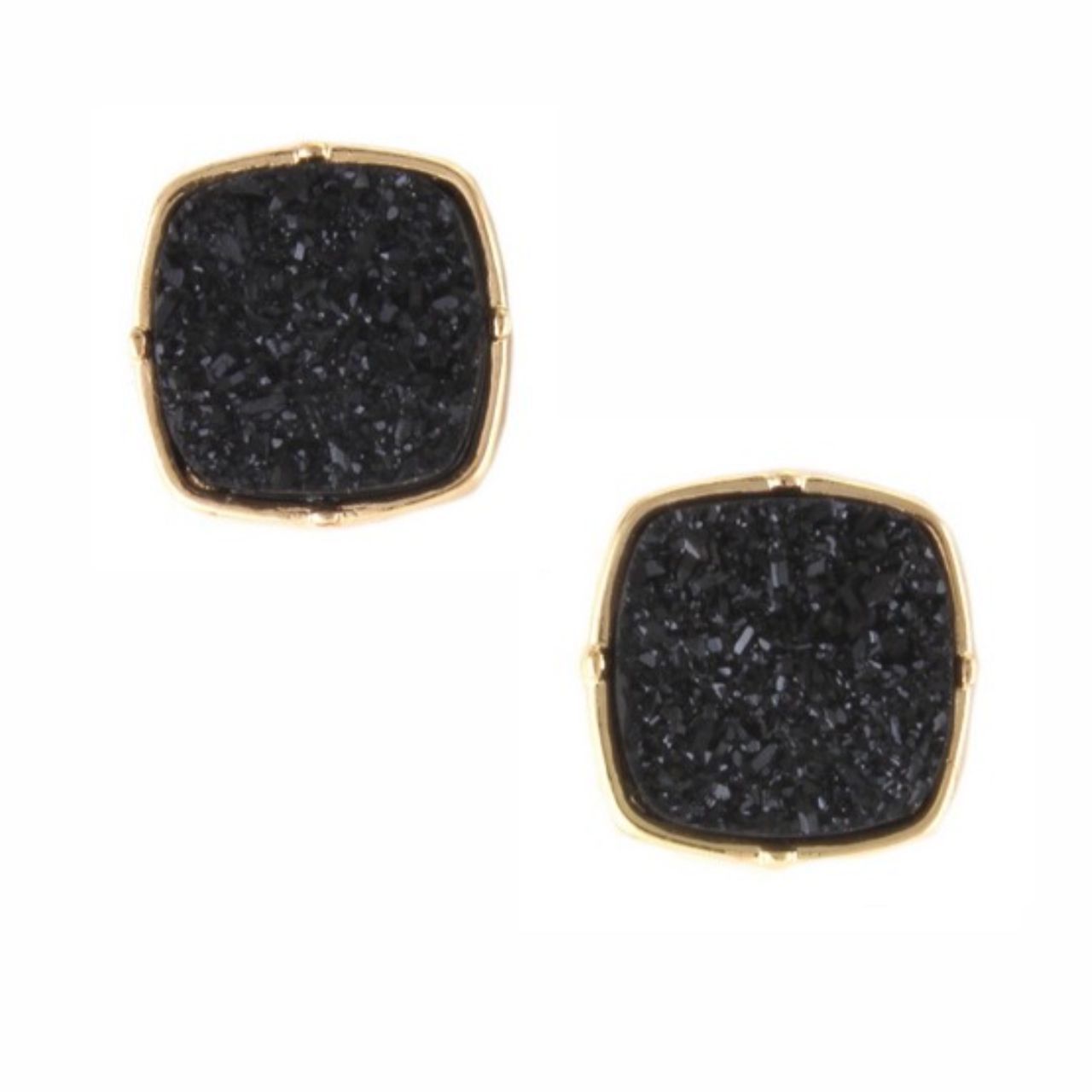 Square Druzy Stud Earrings - The Graphic Tee