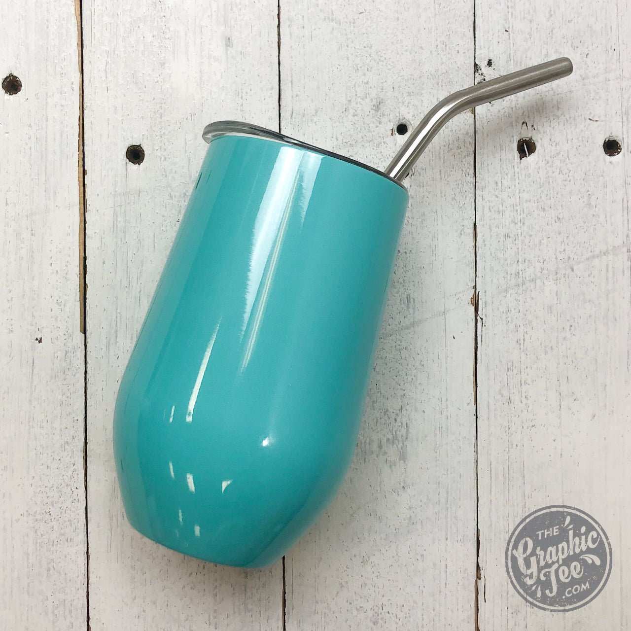 Stainless Steel Double Wall Vacuum Insulation Wine Tumbler With Straw - The Graphic Tee