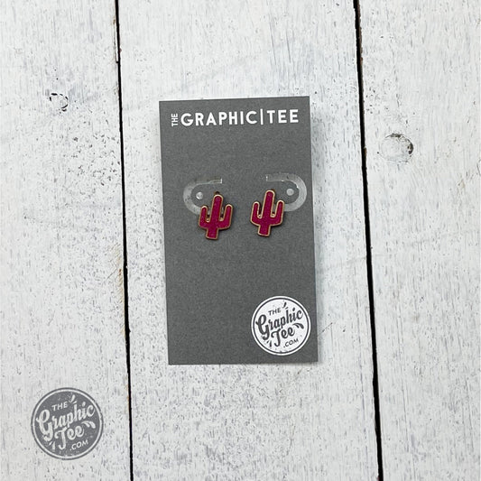 Stuck On You Pink Cacti Stud Earrings - The Graphic Tee