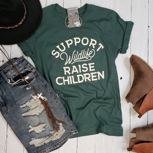 Support Wildlife Raise Children Unisex Tee - The Graphic Tee