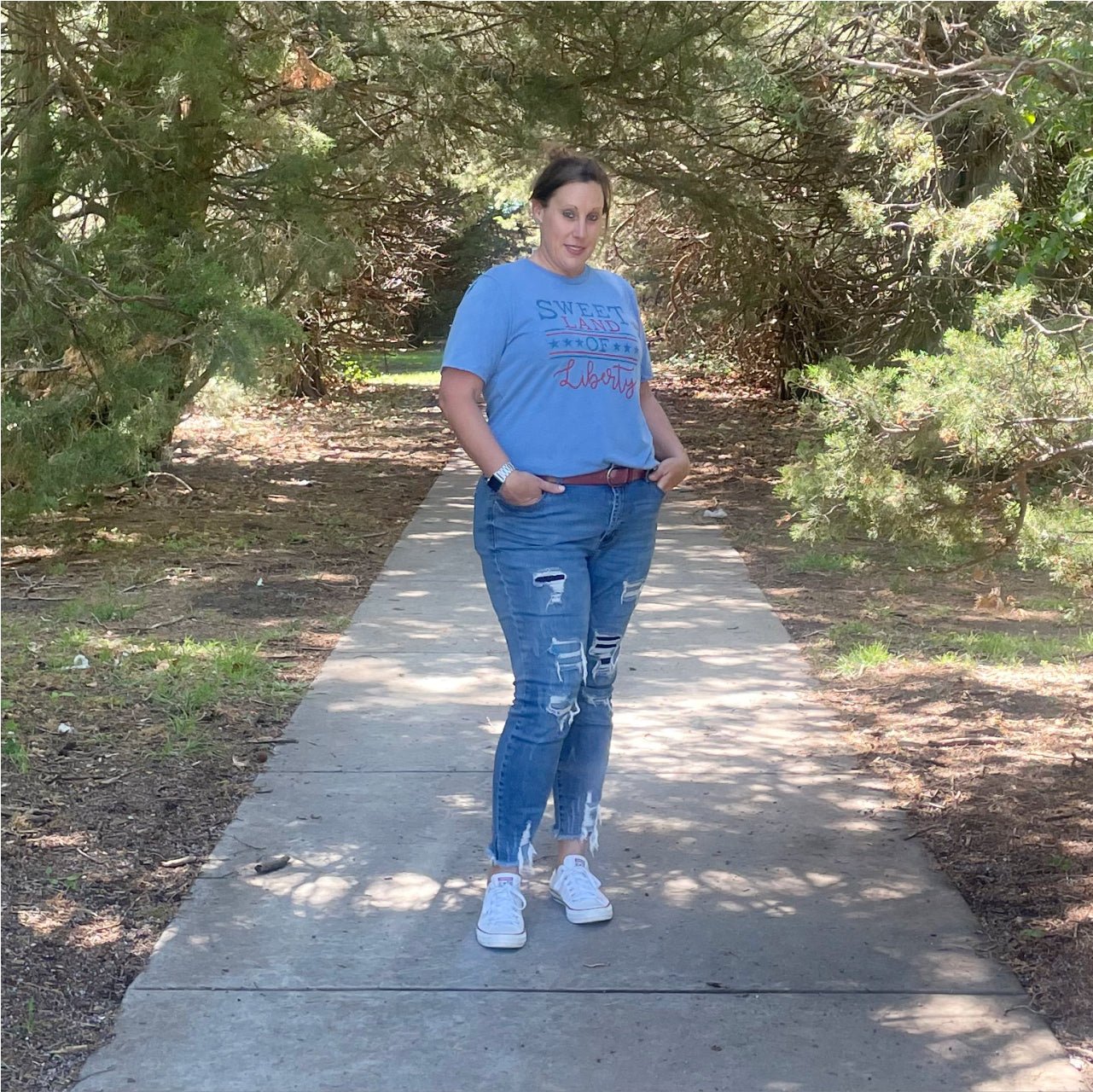 Sweet Land Of Liberty Blue Triblend Tee - The Graphic Tee