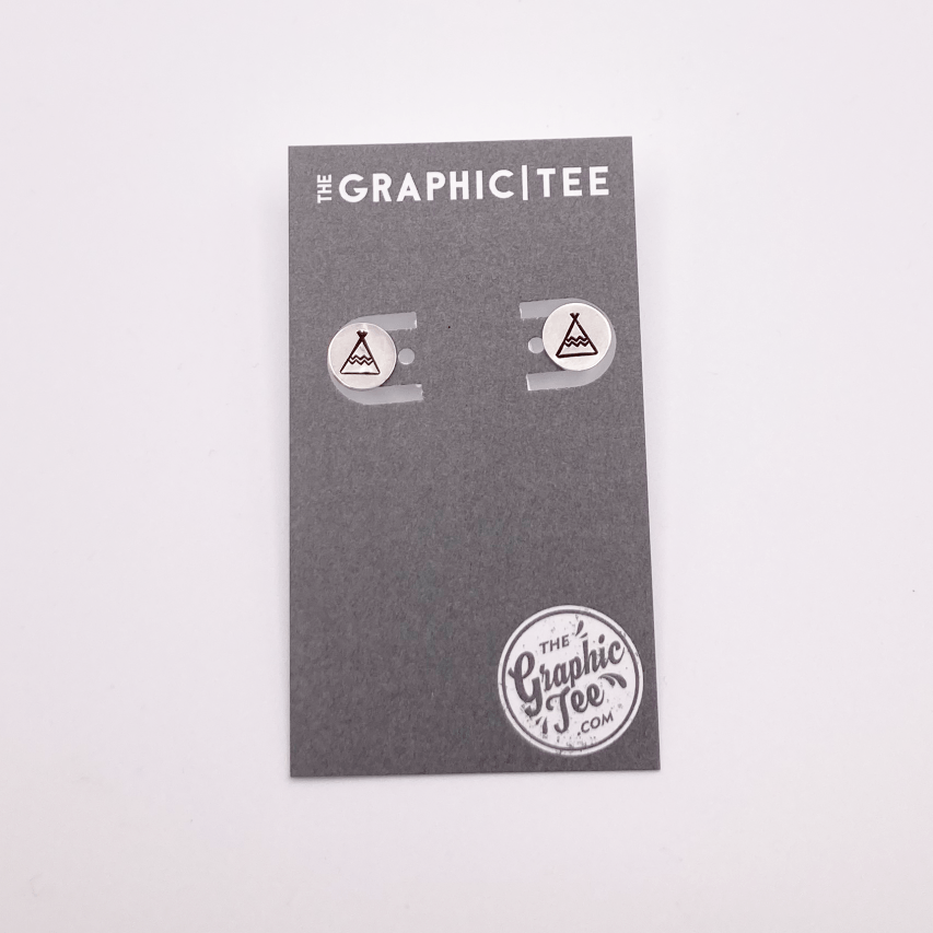 Teepee Sterling Silver 9.5mm Studs - The Graphic Tee