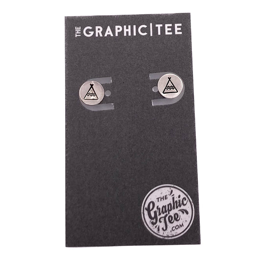 Teepee Sterling Silver 9.5mm Studs - The Graphic Tee