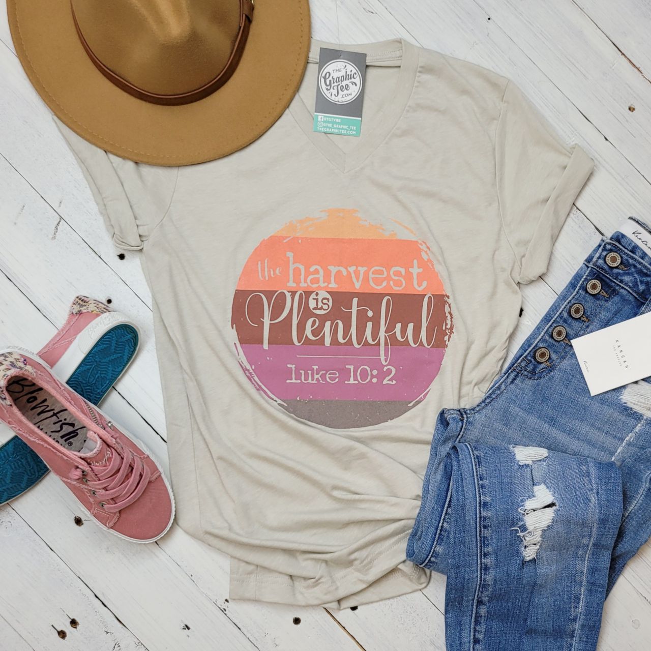 The Harvest Is Plentiful Unisex V Neck Tee - The Graphic Tee