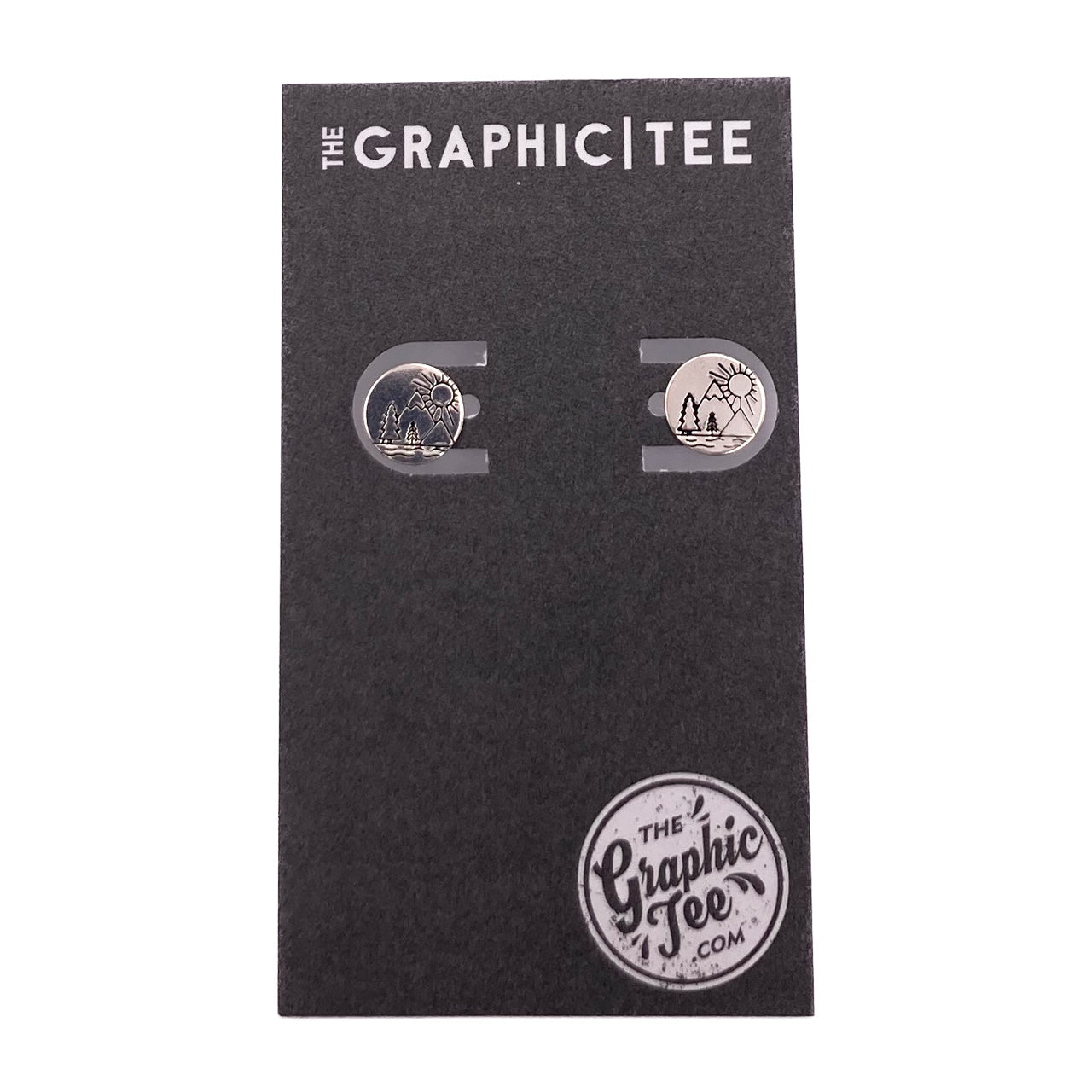 The Mountains Are Calling 9.5mm Sterling Silver Studs - The Graphic Tee