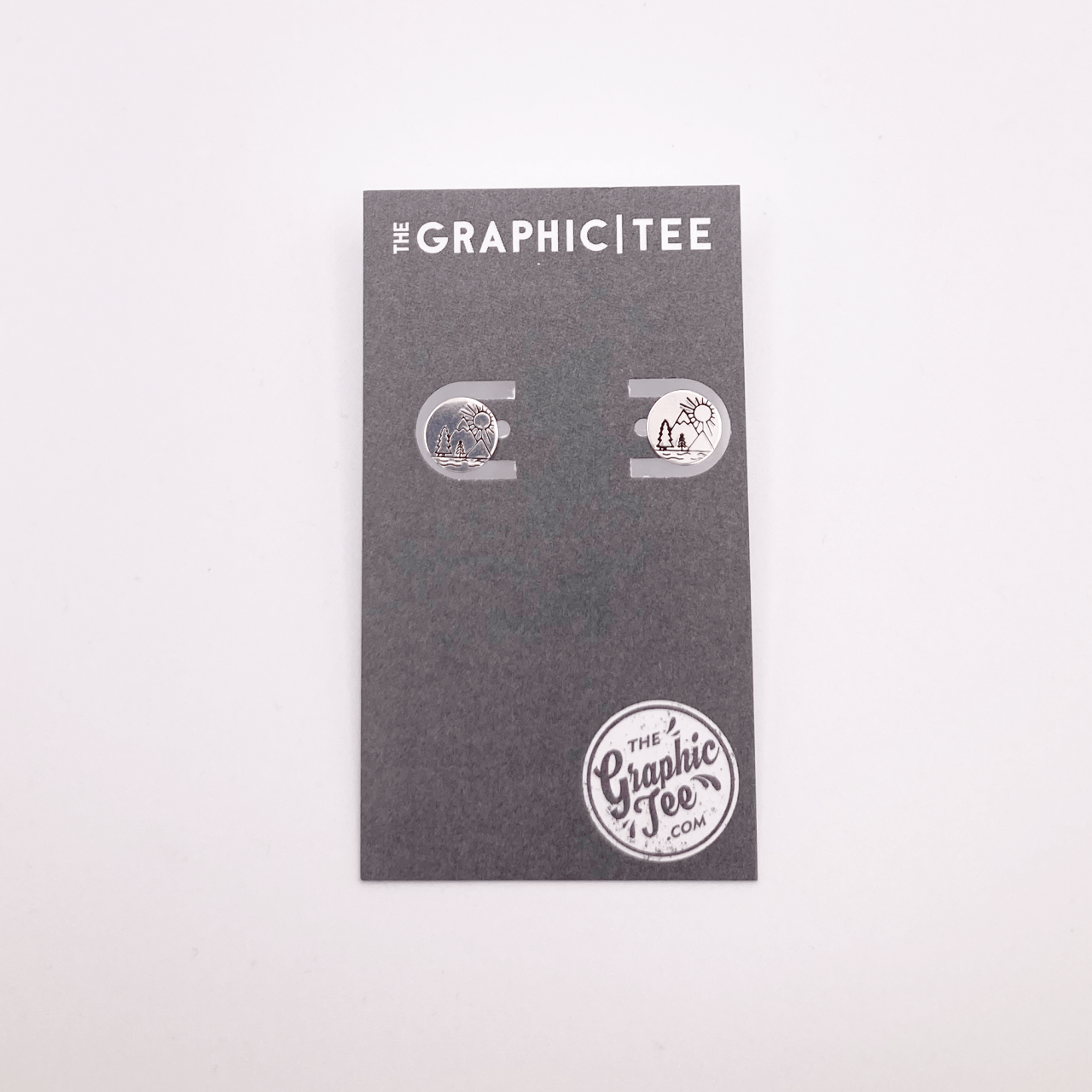 The Mountains Are Calling 9.5mm Sterling Silver Studs - The Graphic Tee