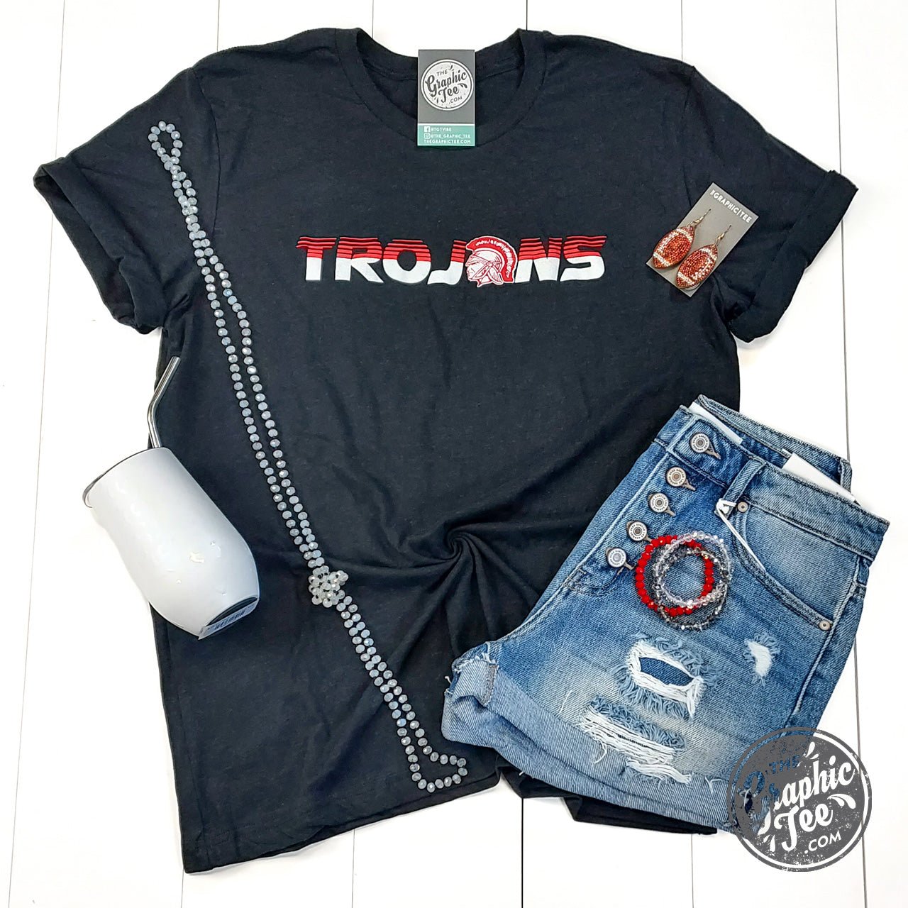 Trojans Black Heather Short Sleeve Unisex Tee - The Graphic Tee