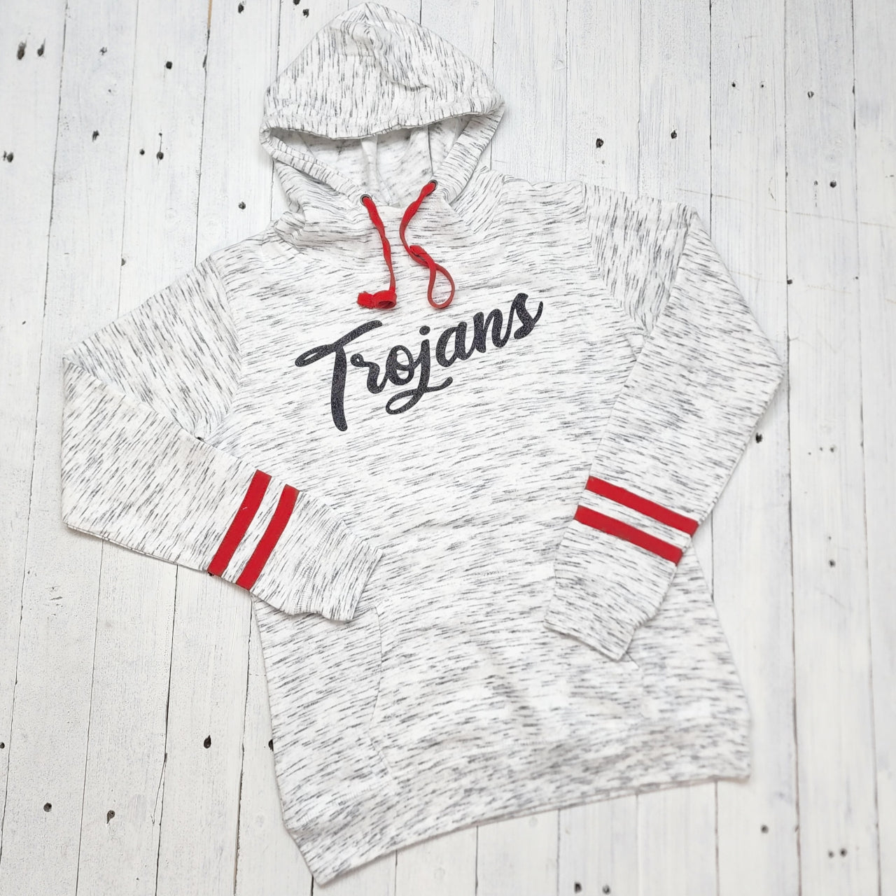 Trojans - Ladies Striped Hoodie - The Graphic Tee