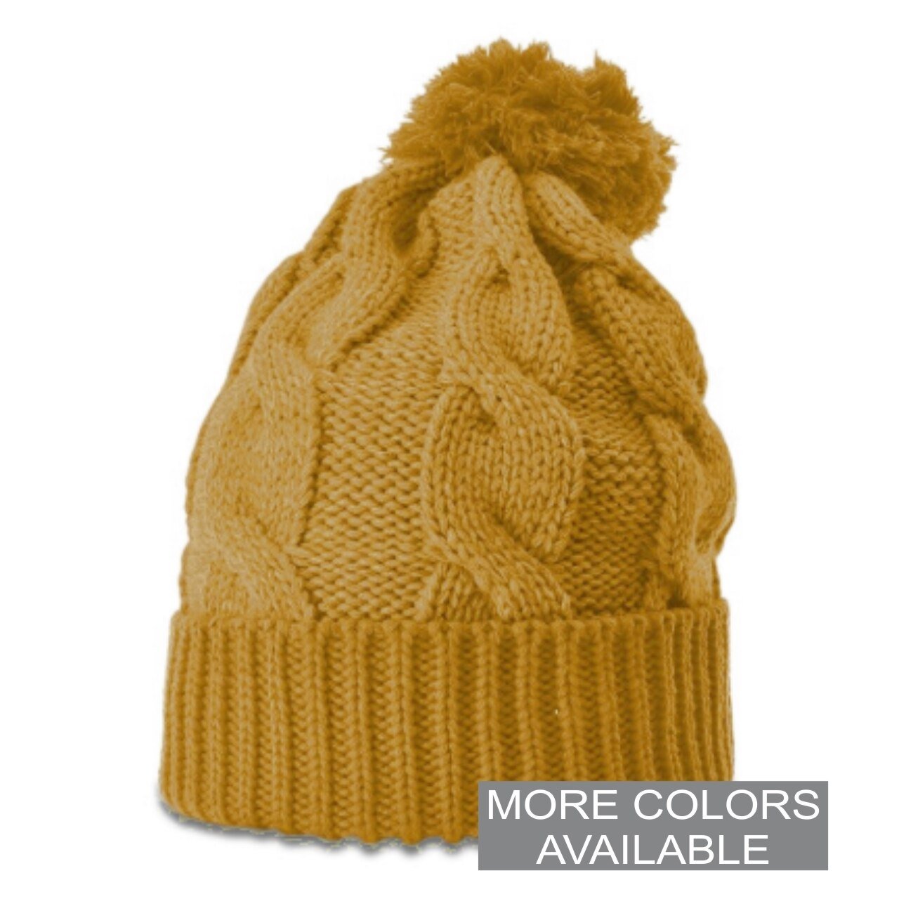 Twist Knit Beanie with Pom - The Graphic Tee