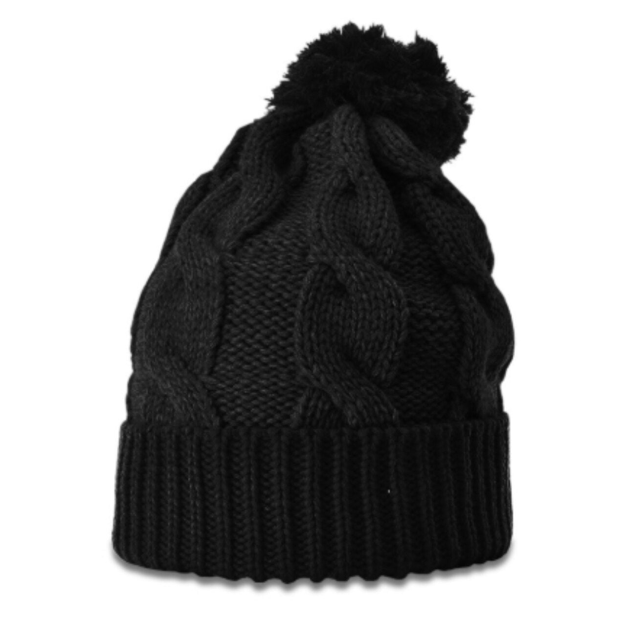 Twist Knit Beanie with Pom - The Graphic Tee