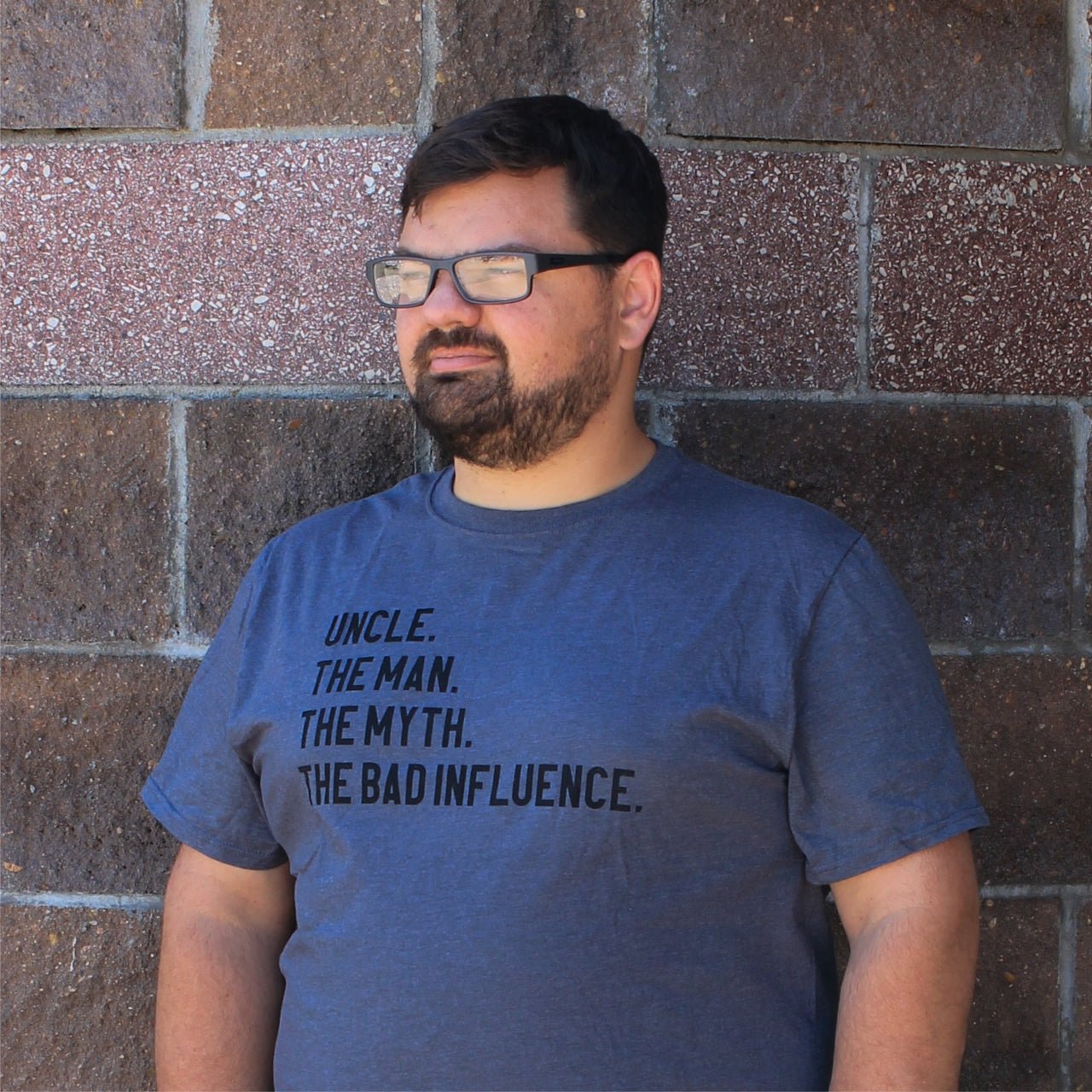 Uncle. The Man. The Myth. The Bad Influence. Gray Unisex Short Sleeve Tee - The Graphic Tee