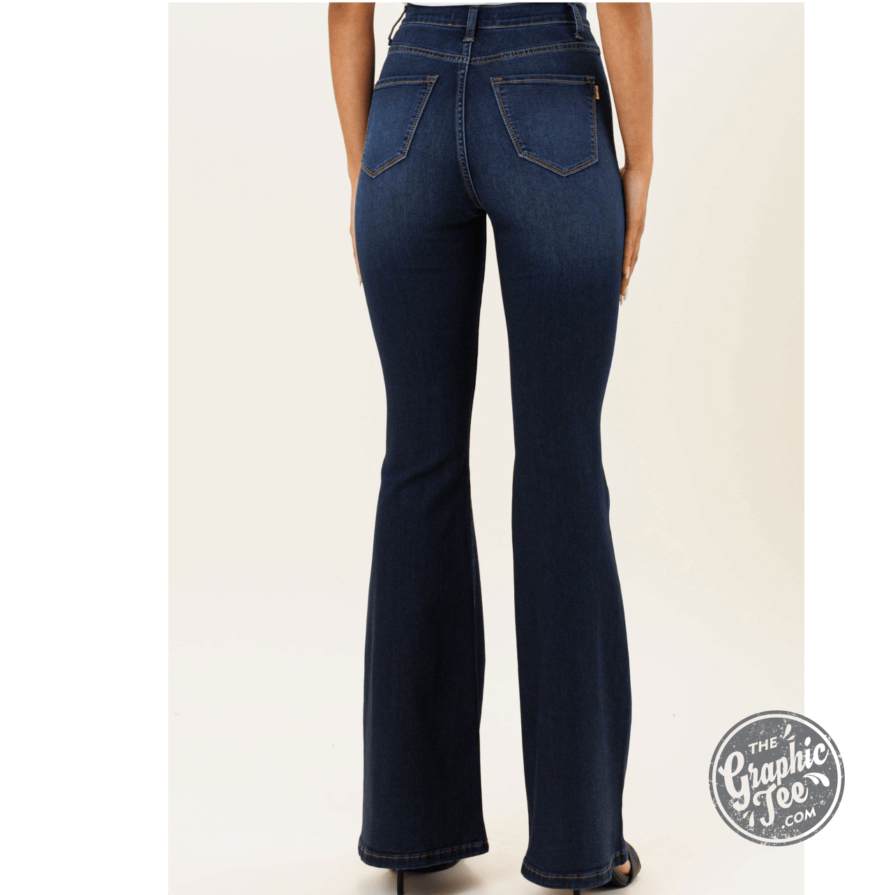 Victoria Vibrant MIU High Waisted Dark Flare Jeans - The Graphic Tee