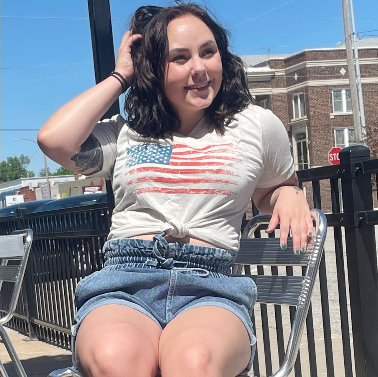 Vintage Flag - Unisex V-Neck Tee - The Graphic Tee
