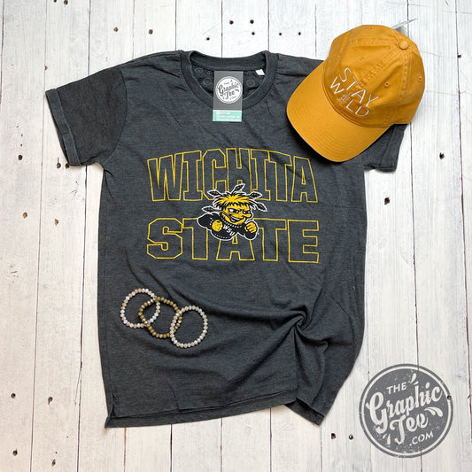 Wichita State Black Vintage Boyfriend Short Sleeve Tee - The Graphic Tee