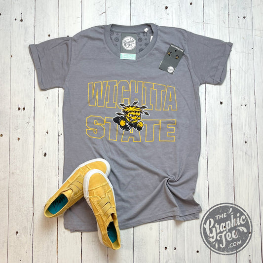 Wichita State Gray Vintage Boyfriend Short Sleeve Tee - The Graphic Tee