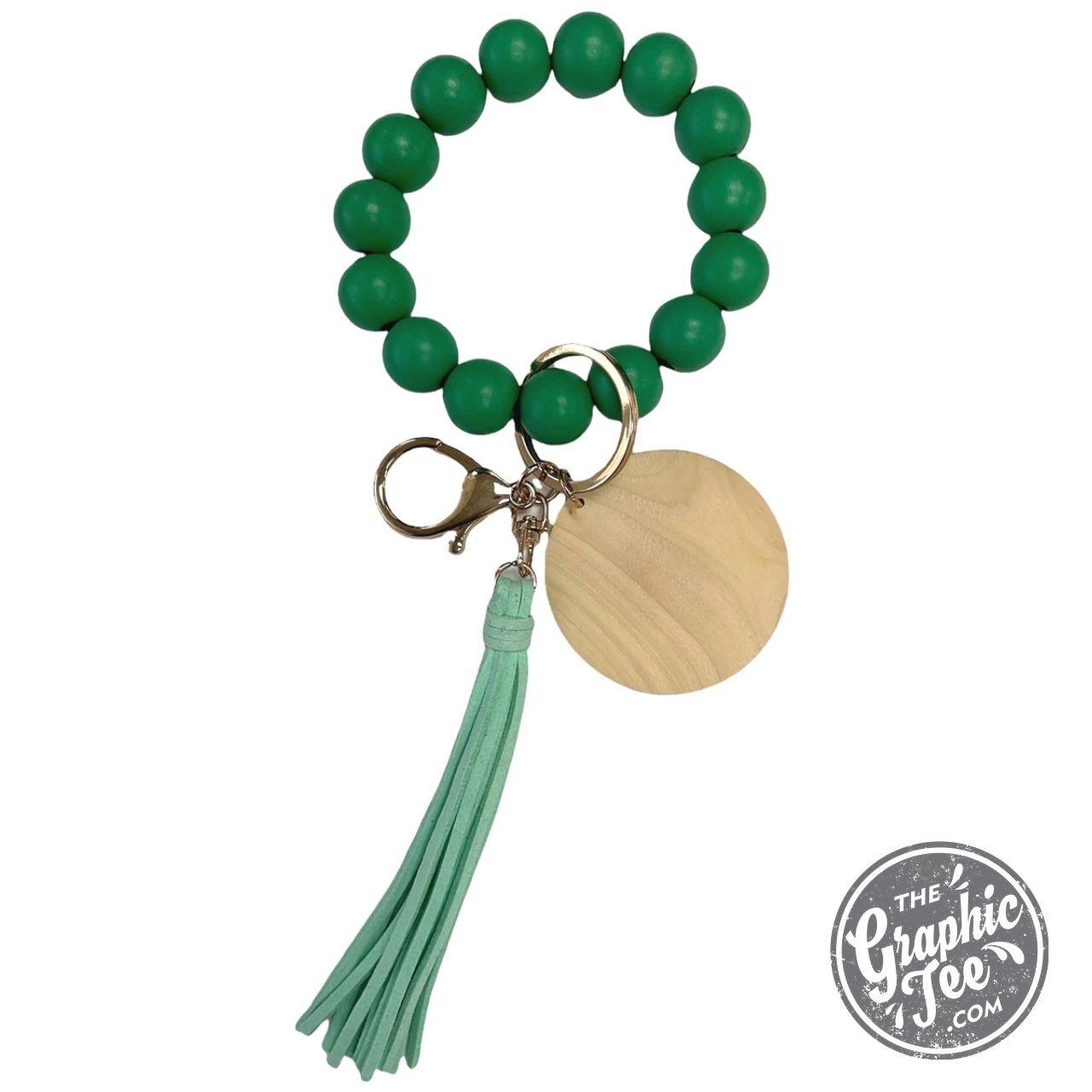 Wood Beaded Wristlet Keychain - The Graphic Tee